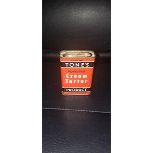 Vintage 1950s Tone's Cream Tartar Spice Tin. 2.5  oz size.